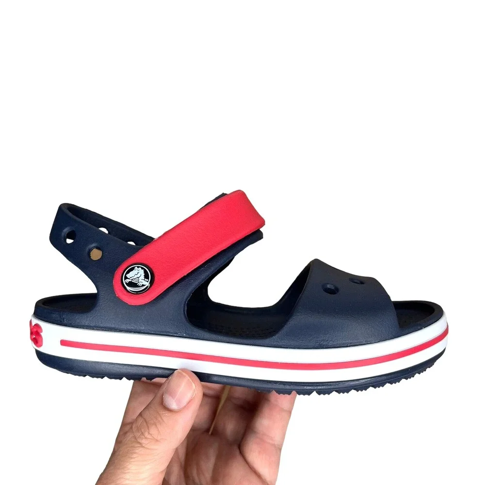 Crocs Toddler Boys Open Toe Sandals Size 10 Navy Blue Water Friendly Lightweight